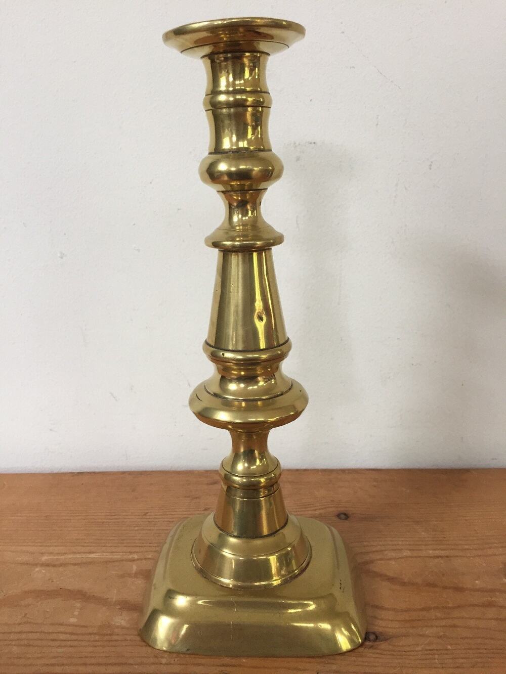 Vtg Early 20th Century Colonial Solid Brass Metal Taper Candlestick Holder 9.5"